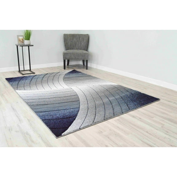 Premium Rug Design 2306 - 2'6"x3'9", Navy
