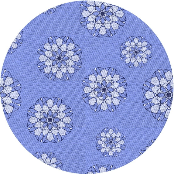 Ahgly Company Indoor Round Patterned LightSkyBlue Area Rugs, 3' Round