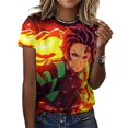 thumbnail image 3 of Demon Slayer Womens T-Shirt Round Neck Short Sleeve Tee Shirts Summer Breathable Tops Blouse 6XL, 3 of 8