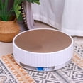 thumbnail image 5 of Pefilos 18" Round Cat Scratcher, Corrugated Cardboard Scratch Pad, Round Cat Scratching Lounge Bed Sofa with Interactive Bell for Indoor Cats Kitten, White, 5 of 12