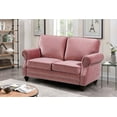 thumbnail image 3 of Uspridefurniture Fegley 61.42'' Velvet Rolled Arm Loveseat -Pink, 3 of 5
