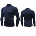 thumbnail image 3 of ZZwxWA Mens Turtleneck Fitness Long Sleeves, Men's Athletic Thermal Long Sleeve Compression Shirts, Workout Gym T-Shirt, 3 of 4