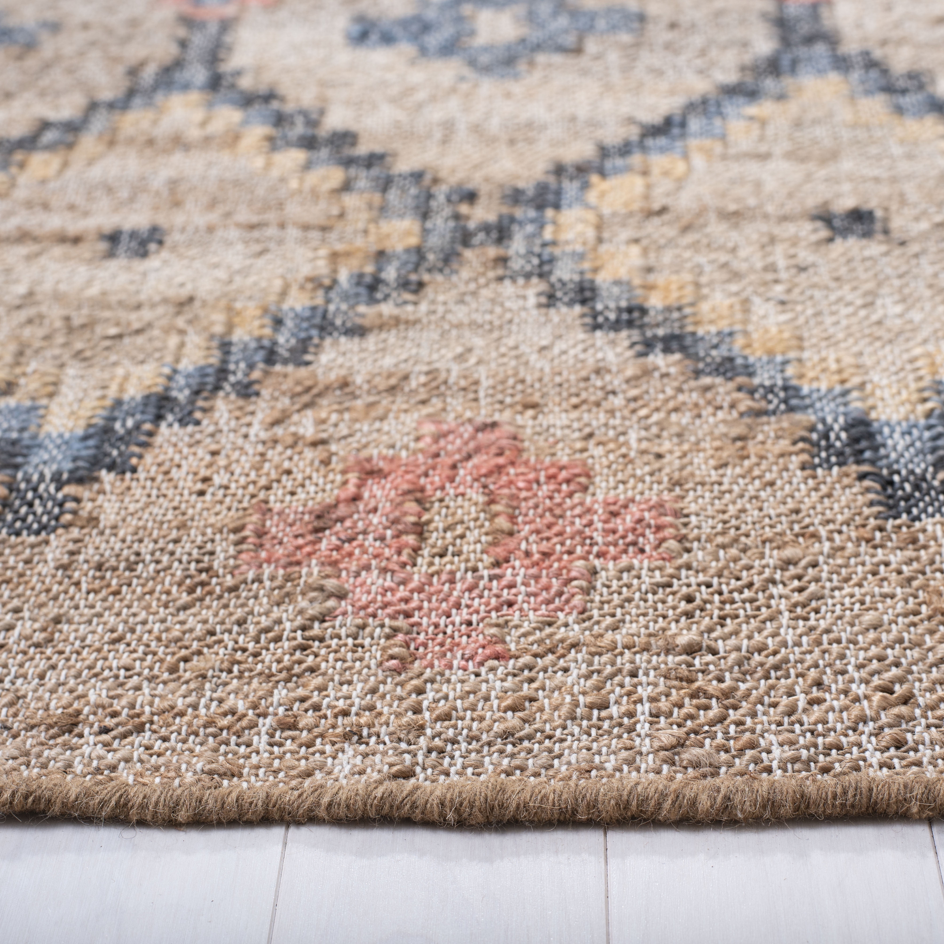 SAFAVIEH Kilim Mendoza Geometric Area Rug, Natural/Blue, 2' x 3'
