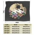 thumbnail image 3 of DouZhe Ultra-Soft Micro Fleece Lightweight Flannel Bed Blanket, Floral Rose Skull Skeleton Print Cozy Warm Throw Blankets, 60"x50", 3 of 7