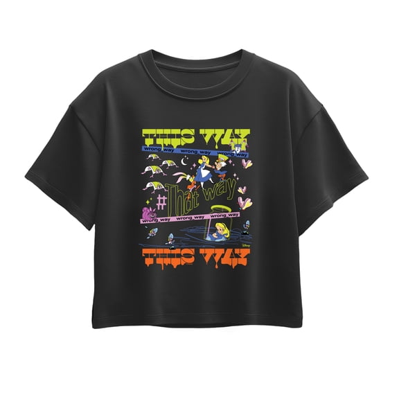 Alice in Wonderland - Wrong Way Alice - Youth Girls Boxy T-Shirt