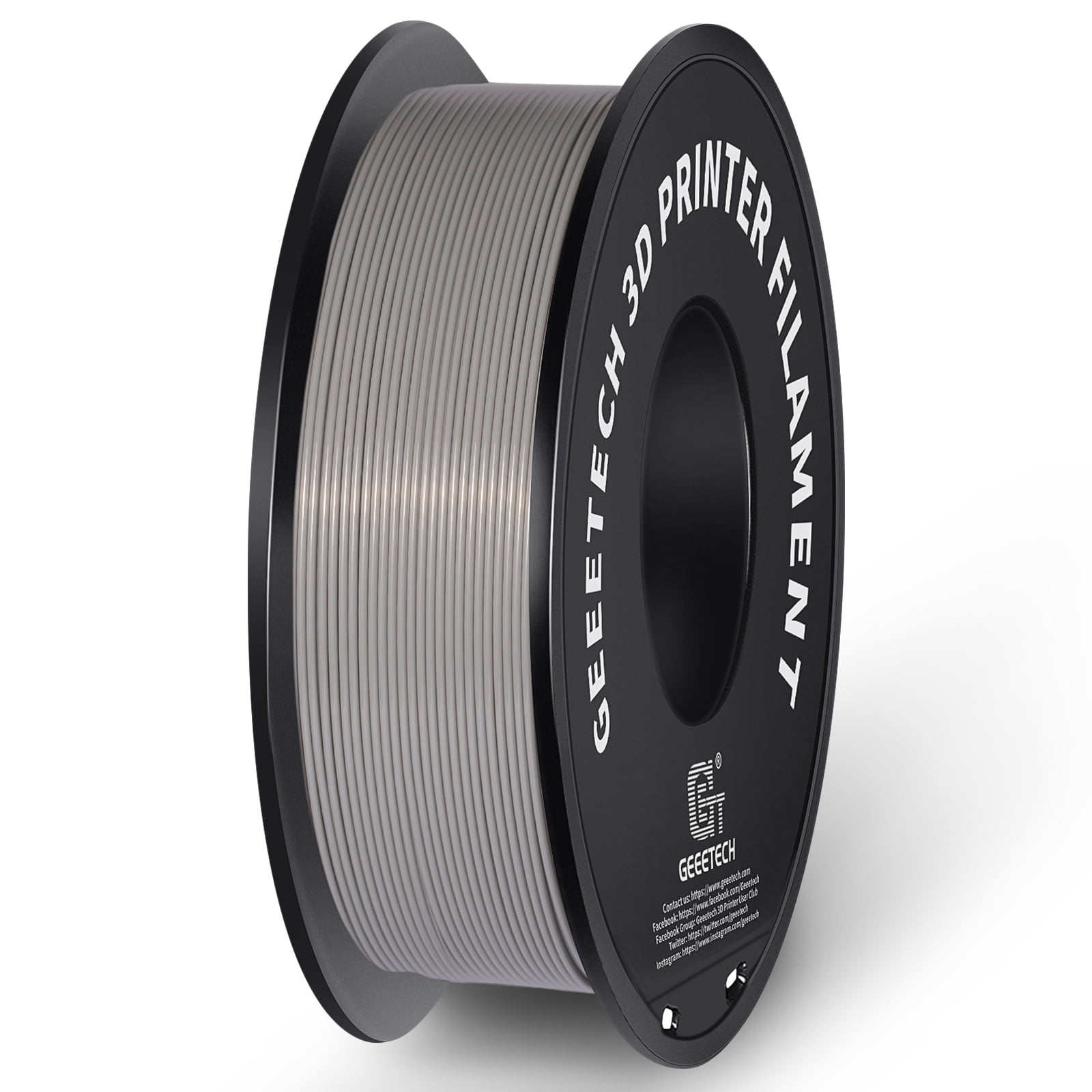 GEEETECH PLA 3D Printer Filament 1.75mm Gray, Dimensional Accuracy +/-0.03mm, 10kg (22lbs) , Vacuum Packaging, Fit for Most 3D FDM Printer