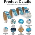 thumbnail image 5 of DOVACKA Rhinestone Belt Western Cowboy Cowgirl bb Belts Bling Glitter y2k Studded Waist Belt for Jeans Plus Size, 5 of 6