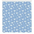 thumbnail image 3 of Nursery Airplane Shower Curtain, Funny Fox Pilot on Aircraft Crescent Moon Stars and Flying Birds, Fabric Bathroom Set with Hooks, 69W X 70L Inches, Baby Blue and White, by Ambesonne, 3 of 3