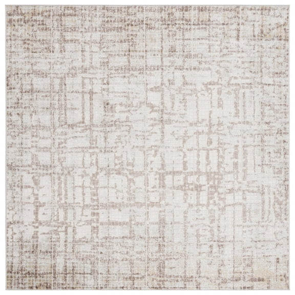 SAFAVIEH Palma Marina Abstract Area Rug, Beige/Brown, 6'7" x 6'7" Square