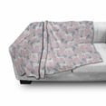 thumbnail image 3 of Unicorn Party Soft Flannel Fleece Throw Blanket, Cheerful Horse with Tiny Stars and Heart Cartoon, Cozy Plush for Indoor and Outdoor Use, 50" x 70", Rose Sea Blue White, by Ambesonne, 3 of 6