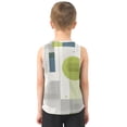 thumbnail image 3 of Modern Dots Squares in Green and Gray Vest Undershirt Tank Top Sleeveless Quick Dry 9-10Y, 3 of 7