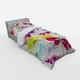 thumbnail image 3 of Ambesonne Abstract Bedding Set 4 Pcs, Hydrangea Dragonflies, Queen, Multicolor, 3 of 3