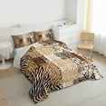 thumbnail image 3 of Feelyou Brown Zebra Print Full Size Comforter Sets for Teen, Fashion Cheetah Leopard Bedding Comforter Set, Chic Abstract Ombre Reversible Bedding Sets, Ultra Soft Bedroom Decor, 3pcs, 3 of 8