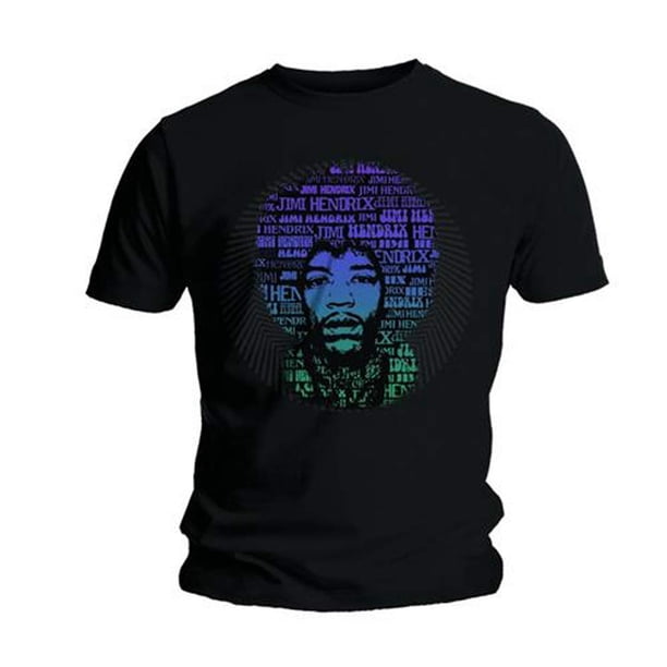 Jimi Hendrix - Camiseta Afro Speech de Algodón para Adultos Unisex (Negro)