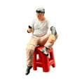 thumbnail image 2 of HILABEE 1/64 Miniature Figure Human Figure Model for Photography Crafts Model Trains Seated Man, 2 of 9