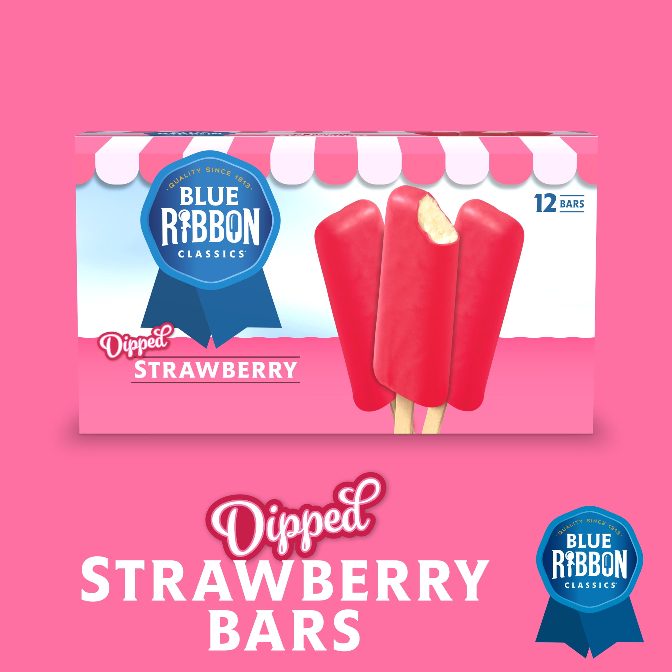 Blue Ribbon Classics Strawberry Dipped Frozen Treat Bar, 12pk
