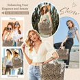 thumbnail image 4 of Leopard for Women,Canvas Letter Print Clear PVC Tote Large Work Hobo Handbag Top Handle Carry All Bag, 4 of 9