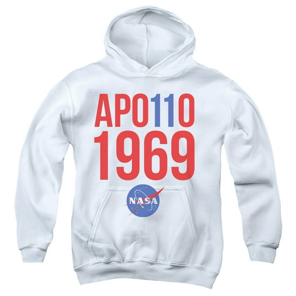 Nasa 1969 Youth Pullover Hoodie Sweatshirt White