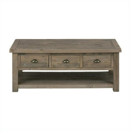 Reclaimed Heart Pine - Jofran 940 Series Castered Reclaimed Pine Cocktail Table in Pine