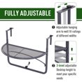 thumbnail image 4 of Outsunny Adjustable Balcony Hanging Railing Table, Metal Mounting Mini Wall Desk Storage Rack, Outdoor Flower Stand Serving Table Half Round, Grey, 4 of 10