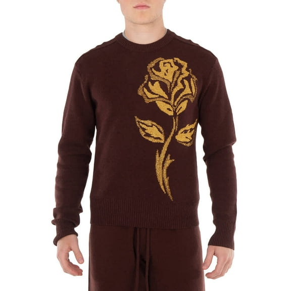 Burberry Knit Stretch Floral Graphic Sweater, Size Small