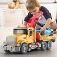 thumbnail image 4 of Auto Beyond Crane Toy Truck, 15” Large Trailer Toy, Friction Power Transport Truck Crane Toy with Lights and Sounds for Boys 3, 4, 5, 6, 7 Years Old, 4 of 6