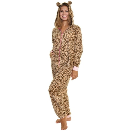 

Angelina Women s FLEECE Novelty One-Piece Hooded Pajamas (1-Pack)
