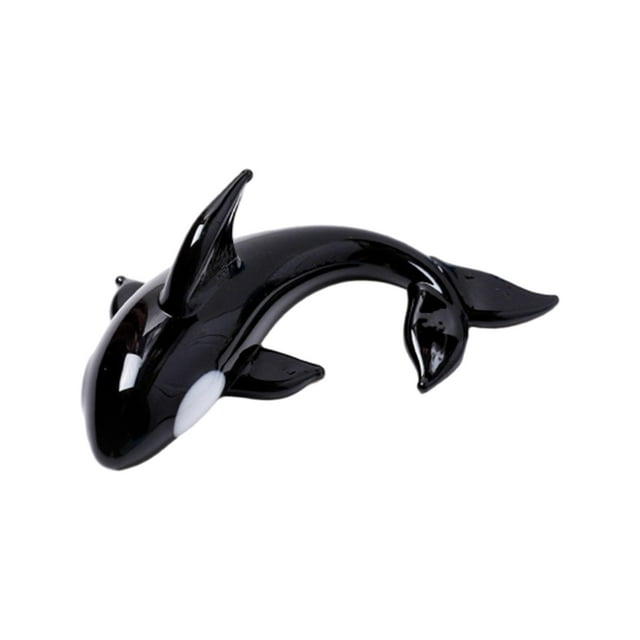 bedienty Animal Table Display Cute Glass Whale Sculpture For Office Centerpiece Smooth In Touch Desktop Statue Style D