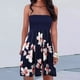thumbnail image 1 of ICHUANYI Clearance Women's Bohemian Style Strapless Elastic Band Dress Dresses Sleeveless Floral Print Dress(Navy, L) ICHUANYI WER2023080901832, 1 of 8