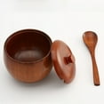 thumbnail image 4 of Wood Salt Box Spice Jar, Natural Wooden Salt Cellar with Lid and Spoon, Sugar Bowl Pepper Seasoning Container Holder Keeper for Kitchen, Serving, Condiment, Japanese Style, 4 of 9