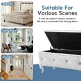 thumbnail image 5 of Aukfa Storage Ottoman Bench with Crystal Buttons for Bedroom,Silver, 5 of 7
