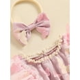 thumbnail image 6 of Nygoyerh 3M 6M 12M 18M Baby Girls Sweet Summer Romper Dress Butterfly Embellished Fly Sleeve Mesh Skirt Hem Bodysuit Newborn Infant Cute A-line Dress with Headband, 6 of 9