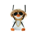 thumbnail image 2 of Swing Car Pendant, Interior Rearview Mirror Hanging Ornament, Cute Cartoon Duck Design With Sunhat & Glasses, Lightweight & Compact For Women's Car Interior Decoration, Exquisite, 2 of 8
