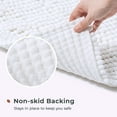thumbnail image 5 of Chenille Bathroom Rugs Mat 24"x17", Non-Slip Bath Mat for Bathroom Floor, Washable Soft Thick Water Absorbent Microfiber Shower Mat, White, 5 of 6