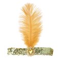 thumbnail image 3 of Unique Bargains Feather Faux Diamond Sequins Headband 1 Pc Gold Tone, 3 of 5