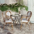 thumbnail image 3 of Flash Furniture Lourdes Indoor/Outdoor French Bistro Stack Chair with Arms White/Gray/Natural 4/Pack, 3 of 17