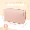 thumbnail image 2 of Bolsa de maquillaje Dunzy de piel sintética impermeable para cosméticos, color rosa, 2 of 7