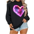 thumbnail image 2 of Valentines Day Sweatshirts, Heart Print Sweatshirt Women, Womens Long Sleeve Round Neck Sweatshirts Lover's Love Print Hoodie Long Sleeved Top Hoodie Crew Neck Top Shirt, 2 of 6