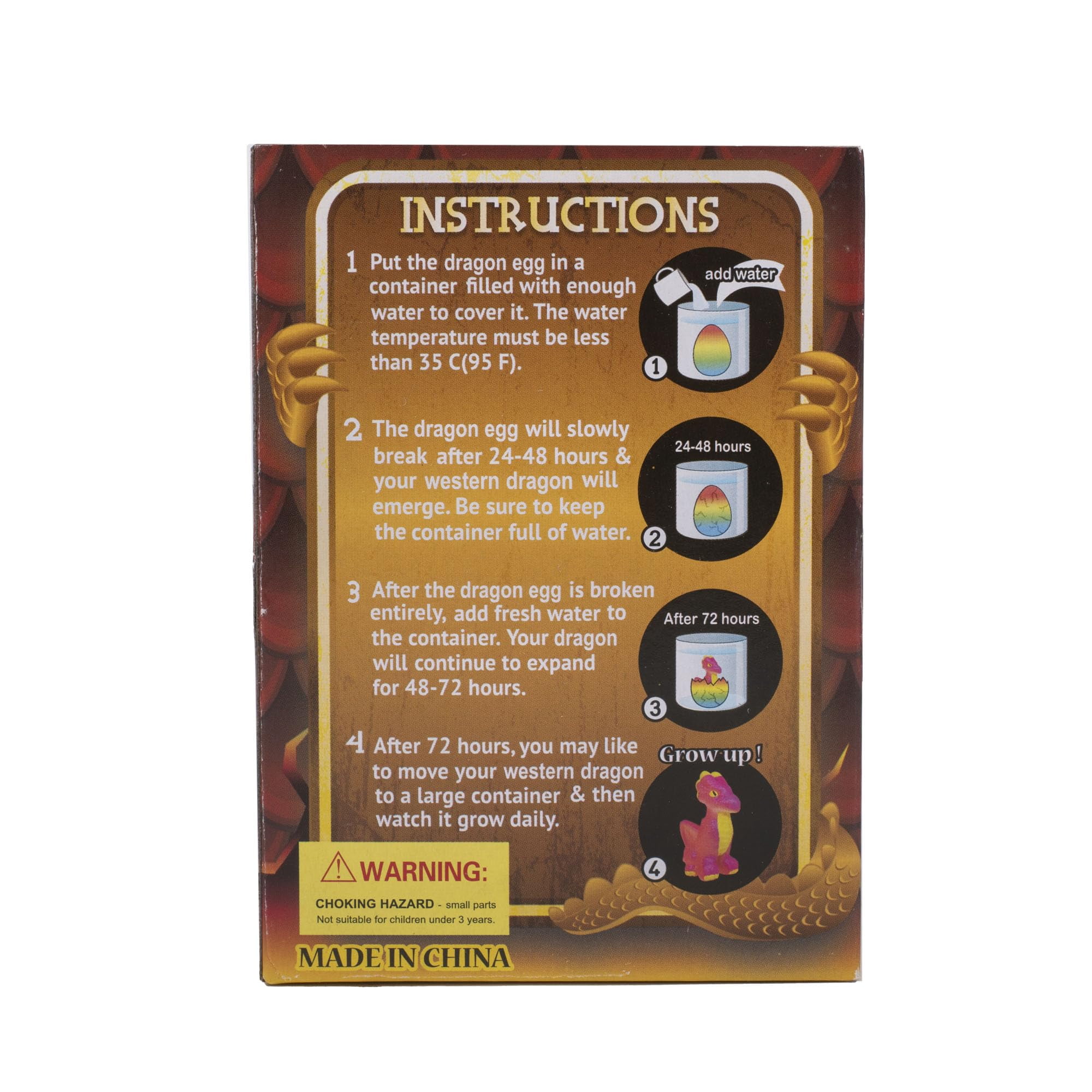 Class Collections Surprise Growing Dragon Hatch Egg Kids Novelty Toy - Pack of 2, Brown