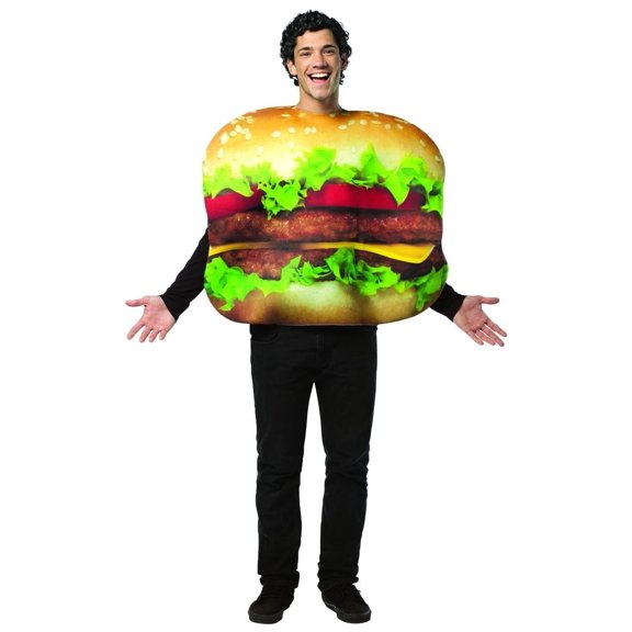 Rasta Imposta Cheeseburger Men's Halloween Fancy-Dress Costume for Adult, One Size Multi Color