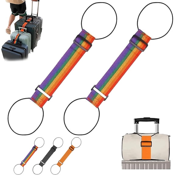 Multi Use Strong Adjustable Luggage Connector Straps, Luggage Essentials for Suitcases, Secure Stacking & Hands-Free Travel, Packing Tips, for Travels (Colorful)