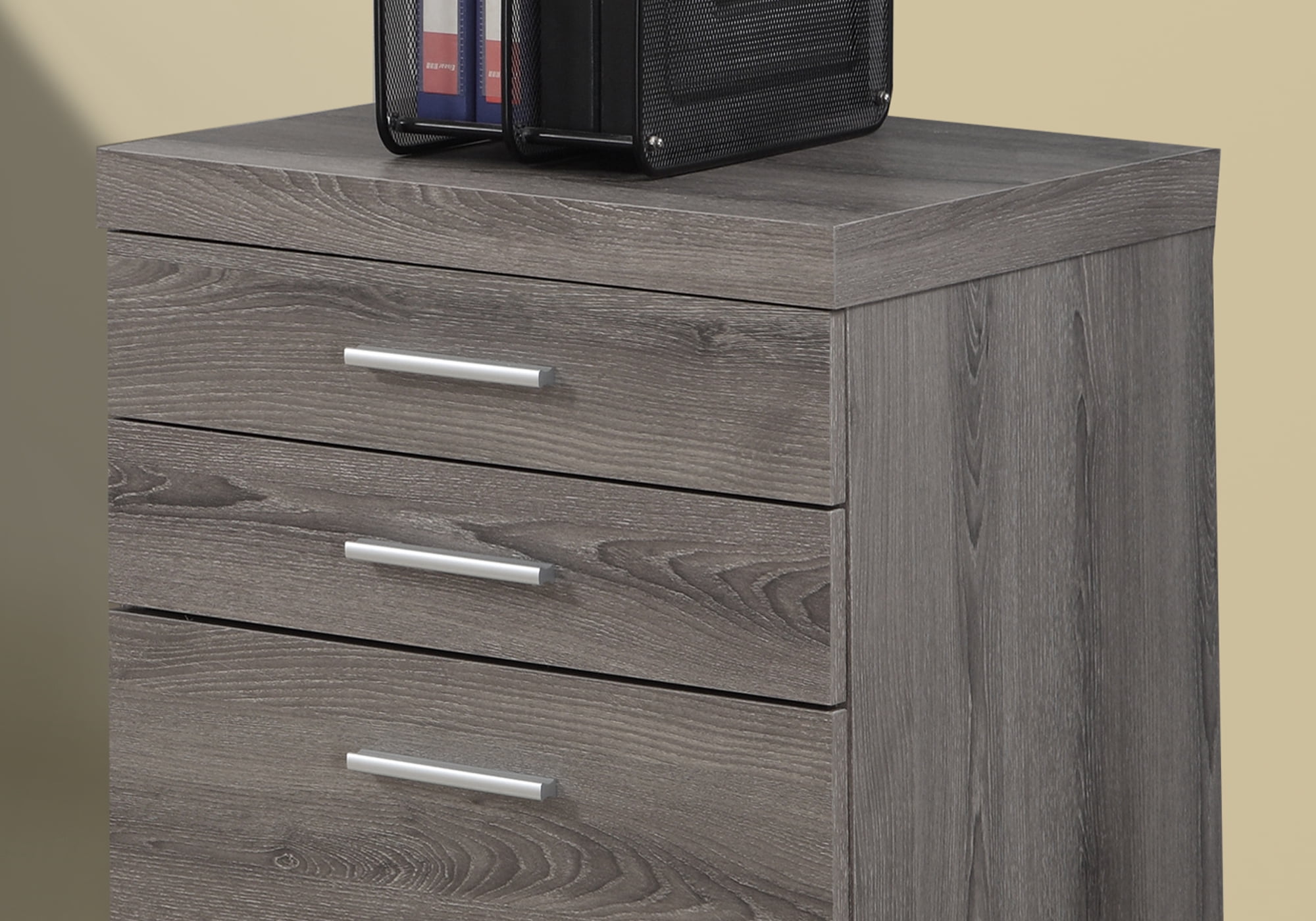 File Cabinet, Rolling Mobile, Storage Drawers, Printer Stand, Office, Work, Brown Laminate