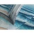 thumbnail image 4 of Ambesonne Ocean Quilted Bedspread Set 3 Pcs, Historic Window Sea Scenery, Queen Size, Sea Blue Coconut and Camel, 4 of 5