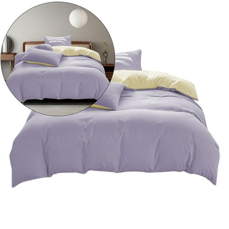 Yoloke King Size Bed Sheets Set -Queen Quilt Bedding Set Solid Color Soft and Breathable Bedding Set for Bed(4-piece set)