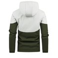 thumbnail image 3 of Maoxin Men's Jacket Men's Spring Color Combination Fashion Hooded Everything Trend Long-sleeved Hooded Casual Coat/jacket Plus Size Jacket for Men , Green , 3XL, 3 of 6