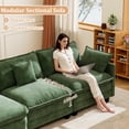 thumbnail image 6 of BedLuxury 111.5” Modular Sectional Sofa with Corner Seat, Modern Chenille Deep Seat Couches for Living Room, Office, 5-Seat, Green, 6 of 7