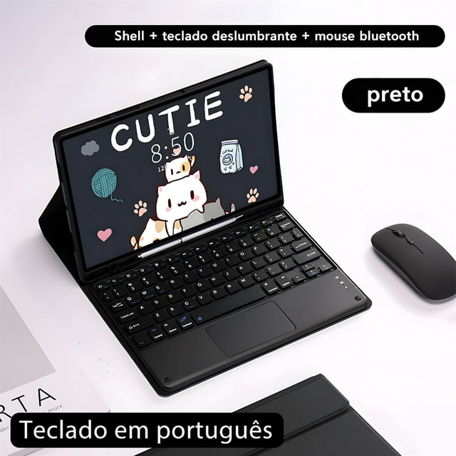Clavier Rétroéclairé pour Tablette Samsung pour Samsung Galaxy Tab A8 10.5 A7 S6 Lite Étui pour Tablette pour Samsung Tab 10.4 S7 FE S8 Plus Étui Paquet Portugais 2 A7 10.4po