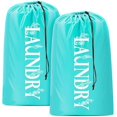 thumbnail image 1 of HAYAN Laundry bags, 2 Pack Travel Laundry Bag for Dirty Clothes with Drawstring, Heavy Duty Laundry Bag for Traveling Camping, Easy Fit a Laundry Hamper or Basket Travel Essentials (Green), 1 of 1