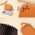 thumbnail image 5 of SolaceHue PU Leather Wallet Set for Women, Small Animal Coin Purse with Zipper & 11 Slots Card Holder Clutch, Mini Change Purse for Cash, ID, Keys, Lipstick, Headset,Apricot, 5 of 8