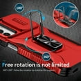thumbnail image 6 of Phone Case for Samsung Galaxy A35 Case with Sliding Camera Cover, with 360° + 100° Free Rotation Metal Finger Ring Bracket, Fit Magnet Car Mount, 2 In 1 Case Cover for Samsung Galaxy A35, Red, 6 of 8